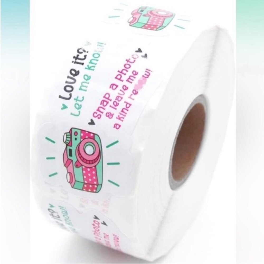 5for$10 Littlefa 1.5" Snap a Photo Leave Me a Kind Review Stickers Mail Stickers
